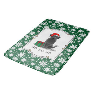 Christmas Santa Black Labrador Retriever Cute Bath Mat