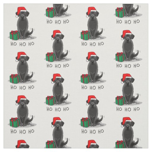 Christmas Santa Black Labrador Retriever Cute Fabric
