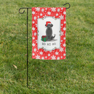 Christmas Santa Black Labrador Retriever Cute Garden Flag