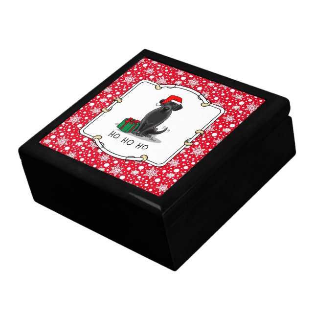 Christmas Santa Black Labrador Retriever Cute Gift Box (Side)