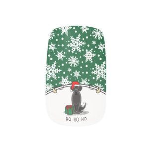 Christmas Santa Black Labrador Retriever Cute Minx Nail Art