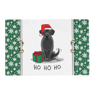 Christmas Santa Black Labrador Retriever Cute Placemat