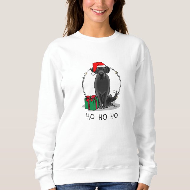 Christmas Santa Black Labrador Retriever Cute Sweatshirt (Front)
