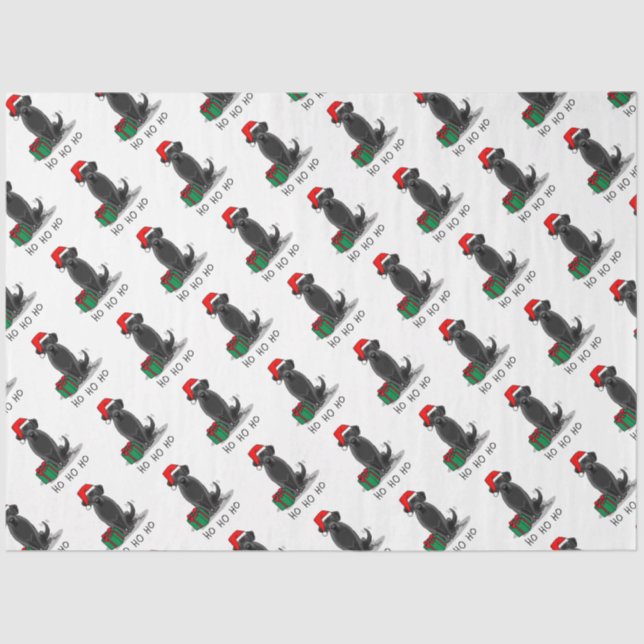 Christmas Santa Black Labrador Retriever Cute Tissue Paper (Front)