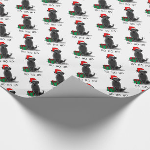 Christmas Santa Black Labrador Retriever Cute Wrapping Paper