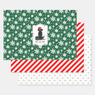 Christmas Santa Black Labrador Retriever Cute Wrapping Paper Sheets