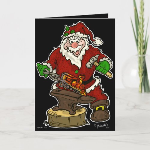 Christmas Santa Blacksmith Holiday Card