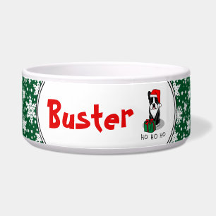 Christmas Santa Boston Terrier (black) Cute Bowl