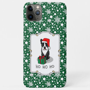 Christmas Santa Boston Terrier (black) Cute iPhone 11 Pro Max Case