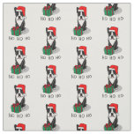 Christmas Santa Boston Terrier (black) Cute Fabric