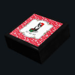 Christmas Santa Boston Terrier (black) Cute Gift Box<br><div class="desc">Merry Christmas Santa Claus Boston Terrier - Funny smiling dog with a Santa hat and a Christmas present. HO HO HO! Copyright © Angi Laframboise. Cute holiday dog breed cartoon Christmas gifts for dog lovers.</div>