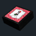 Christmas Santa Boston Terrier (black) Cute Gift Box<br><div class="desc">Merry Christmas Santa Claus Boston Terrier - Funny smiling dog with a Santa hat and a Christmas present. HO HO HO! Copyright © Angi Laframboise. Cute holiday dog breed cartoon Christmas gifts for dog lovers.</div>