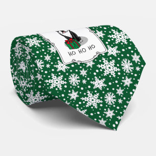 Christmas Santa Boston Terrier (black) Cute Neck Tie