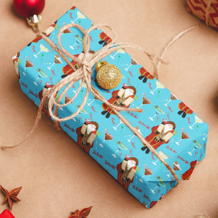 Christmas Santa Bringing Holiday Liquor Wrapping Paper