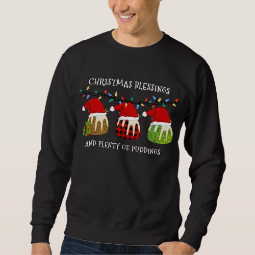 Christmas Santa Buffalo Glitter Pudding Sweatshirt