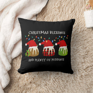 Christmas Santa Buffalo Glitter Pudding Throw Pillow