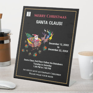 Christmas Santa Business Company Accessory Pedestal Sign