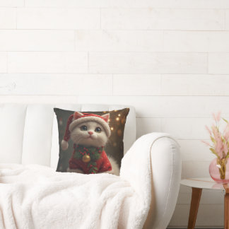 Christmas Santa cat pillows cushion