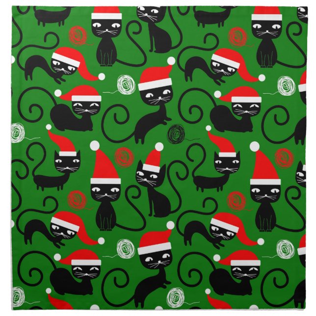 christmas santa cats napkin (Front)