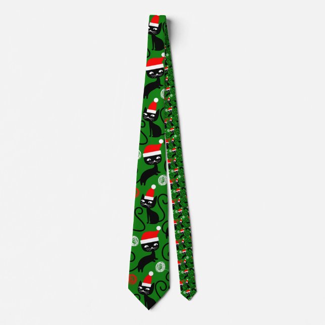 christmas santa cats tie (Front)