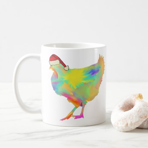 Christmas Santa Chicken Funny Festive Hen Humor Coffee Mug