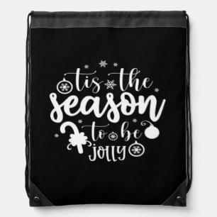 Christmas Santa Child Family Drawstring Bag