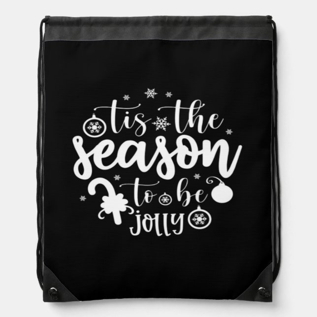 Christmas Santa Child Family Drawstring Bag (Front)