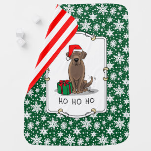 Christmas Santa Chocolate Labrador Retriever Cute Baby Blanket