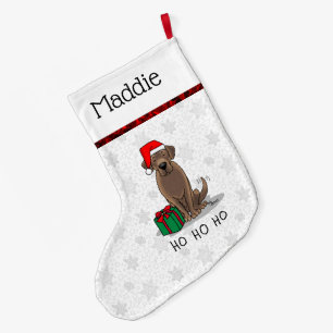 Christmas Santa Chocolate Labrador Retriever Cute Large Christmas Stocking