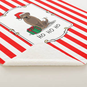 Christmas Santa Chocolate Labrador Retriever Cute Sherpa Blanket