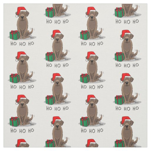 Christmas Santa Chocolate Labrador Retriever Funny Fabric