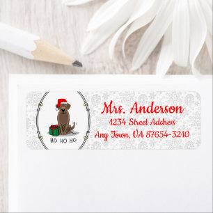 Christmas Santa Chocolate Labrador Retriever Funny Label