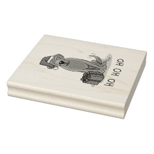 Christmas Santa Chocolate Labrador Retriever Funny Rubber Stamp