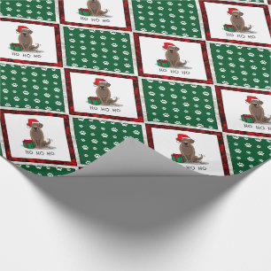 Christmas Santa Chocolate Labrador Retriever Funny Wrapping Paper