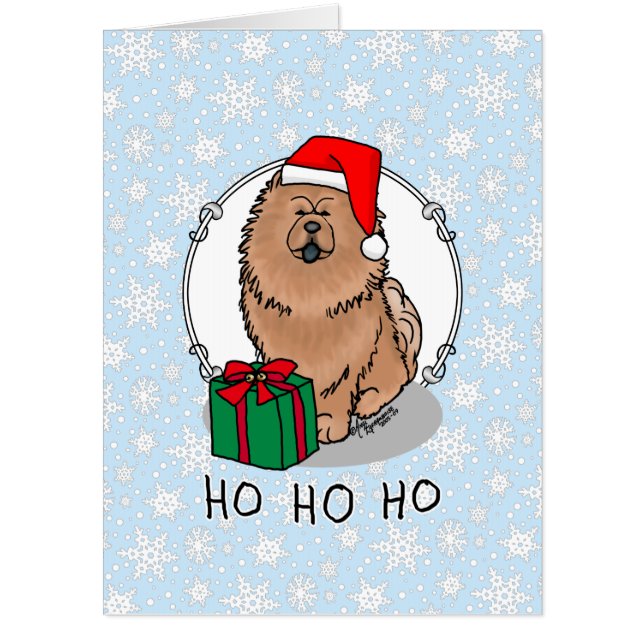 Christmas Santa Chow Chow Dog (cinnamon) Cute Card (Front)