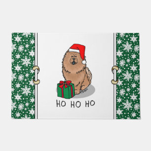 Christmas Santa Chow Chow Dog (cinnamon) Cute Doormat
