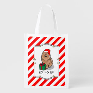 Christmas Santa Chow Chow Dog (cinnamon) Cute Grocery Bag