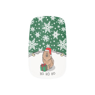 Christmas Santa Chow Chow Dog (cinnamon) Cute Minx Nail Art