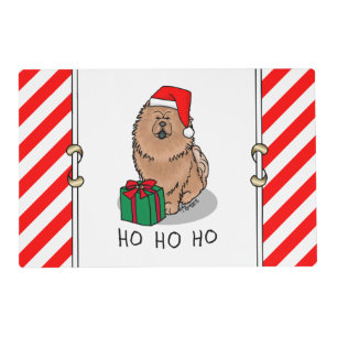 Christmas Santa Chow Chow Dog (cinnamon) Cute Placemat