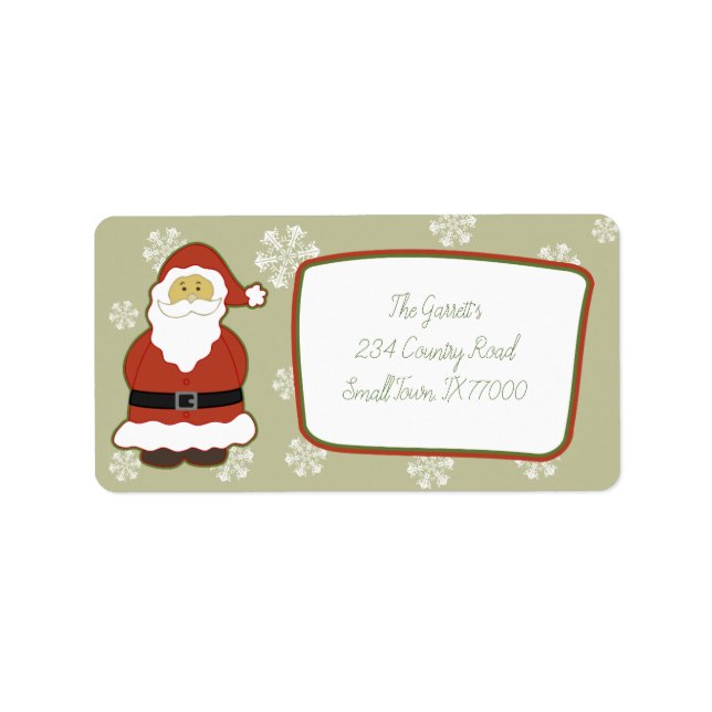 Christmas Santa Classic Cute Personalized Address Label (Front)