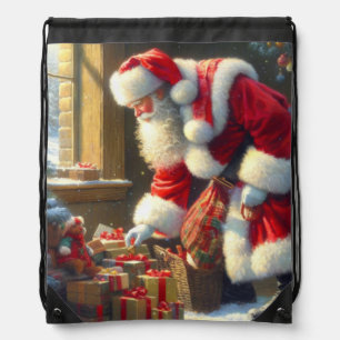 Christmas Santa Claus 3 Drawstring Bag