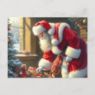 Christmas Santa Claus 3 Holiday Postcard