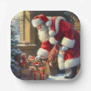 Christmas Santa Claus 3 Paper Plates