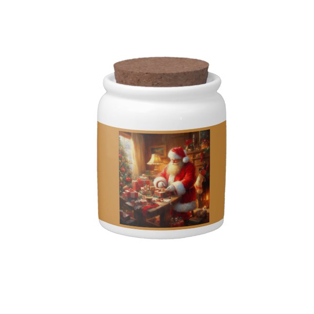 Christmas Santa Claus 4 Candy Jar (Front)