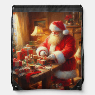 Christmas Santa Claus 4 Drawstring Bag