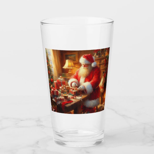 Christmas Santa Claus 4 Glass (Front)