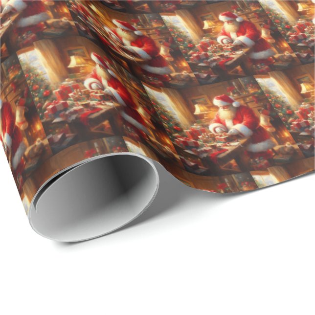 Christmas Santa Claus 4 Wrapping Paper (Roll Corner)