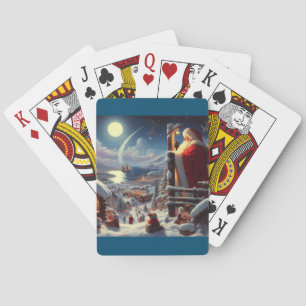 Christmas Santa Claus 5 Poker Cards