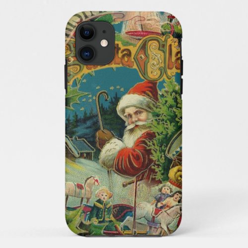 Christmas Santa Claus Antique Art iPhone 11 Case