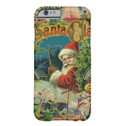 Christmas Santa Claus Antique Art Barely There iPhone 6 Case